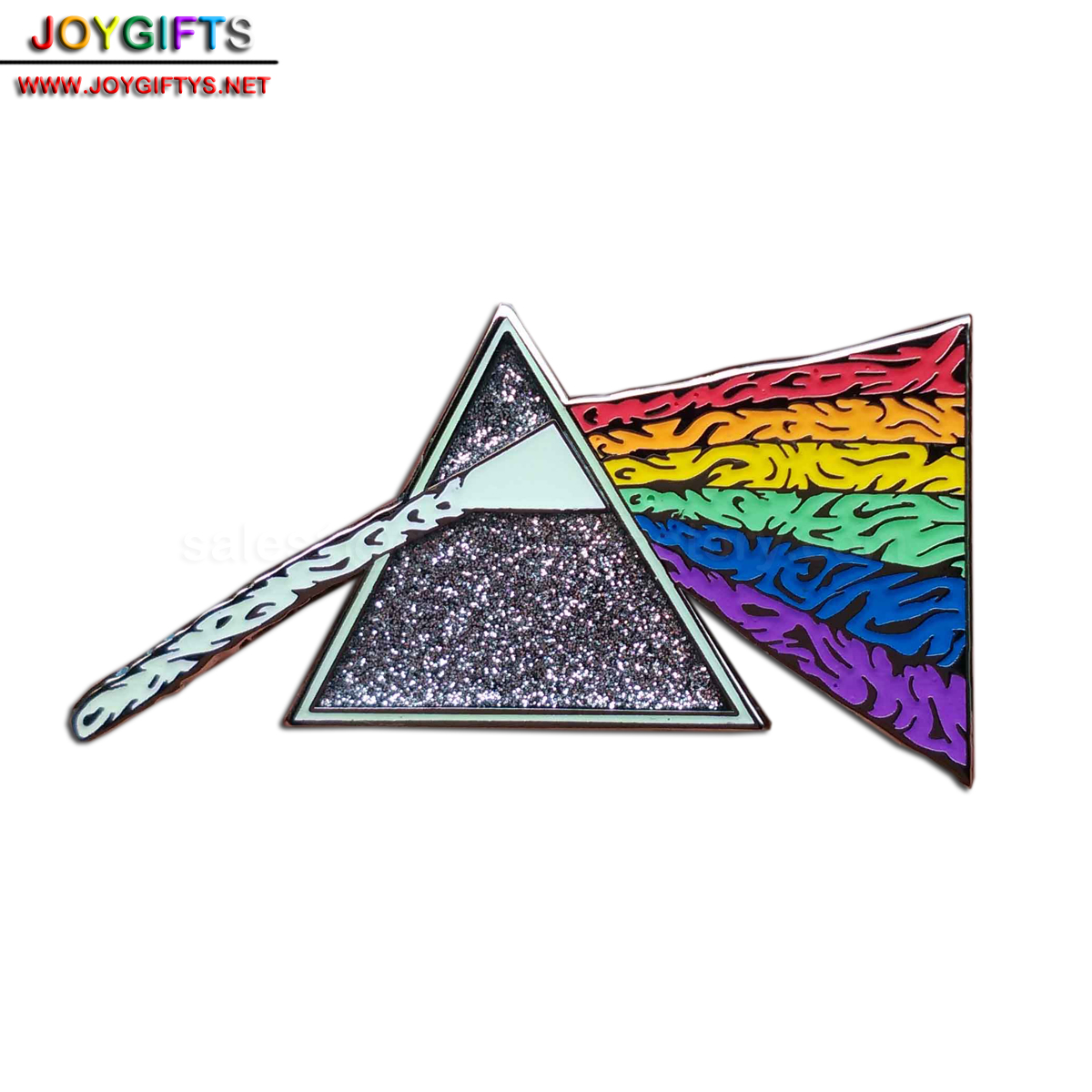 Rainbow glitter pin